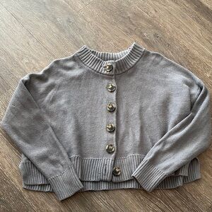 Quince Gray Button-Up Women's Sweater